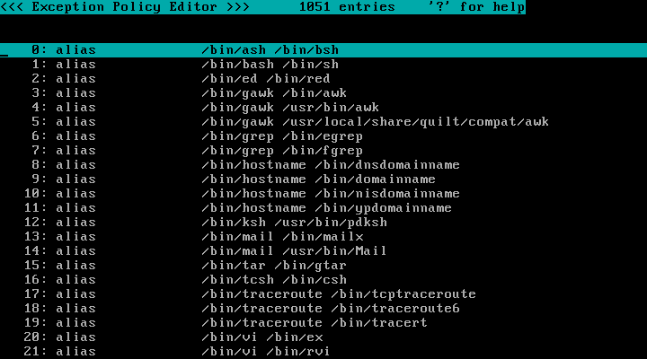 Screen for Exception Policy