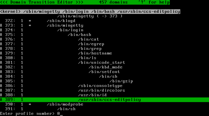 Setting profile number
