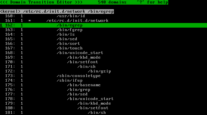 Selecting an entry
