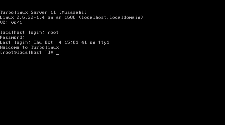 rootでログイン