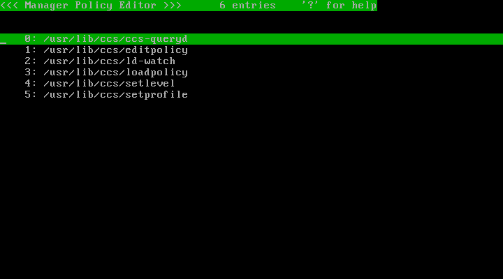 Screen for Manager List